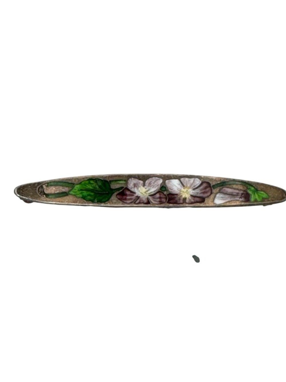 Vintage Sterling Silver Floral Brooch With Hand-Painted Enamel Flowers & Leaves - Picture 2 of 10